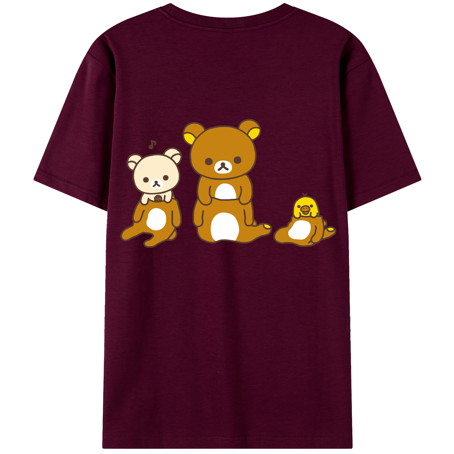 （画像用） リラックマ リラックマ キイロイトリ Rilakkuma Korilakkuma Kiiroitori レディース半袖Tシャツ(バックプリント)